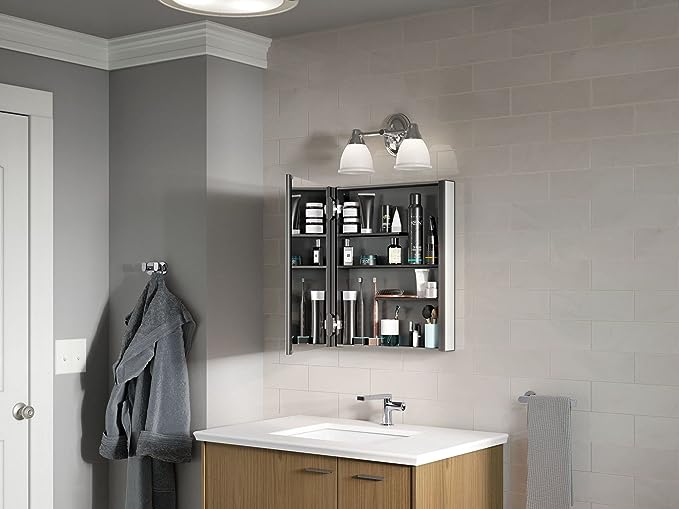 Kohler Maxstow Frameless Surface Mount Bathroom Medicine Cabinet, 20" W X 24" H, Dark Anodized Aluminum